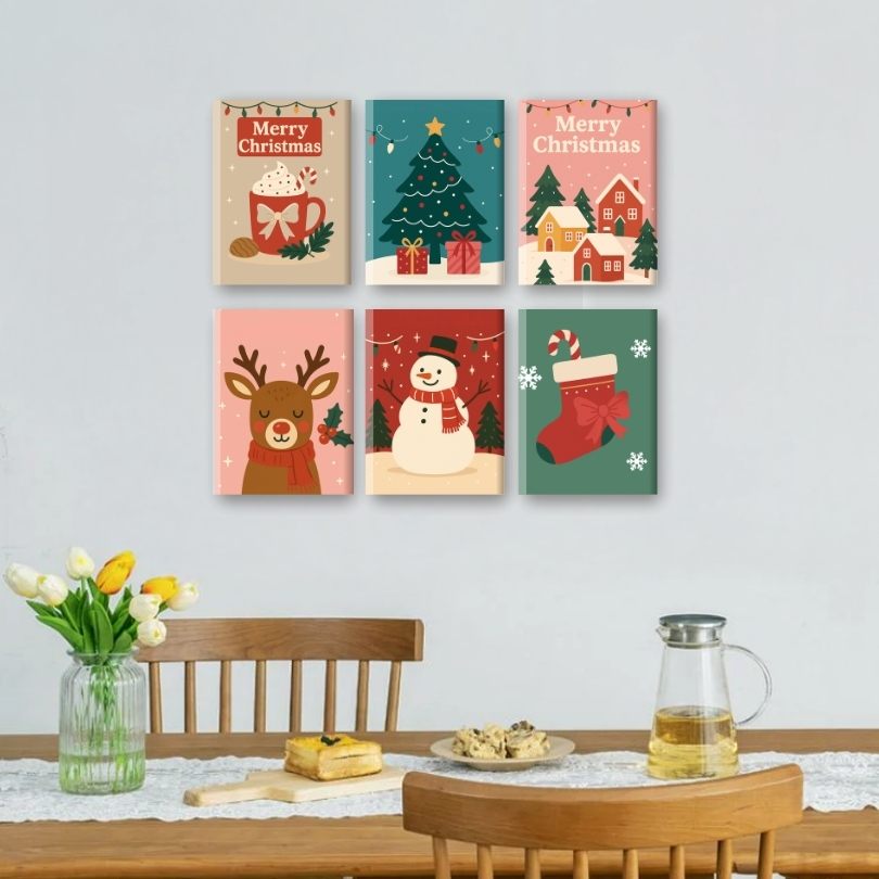 6 Mini Paintings - Classic Christmas Set