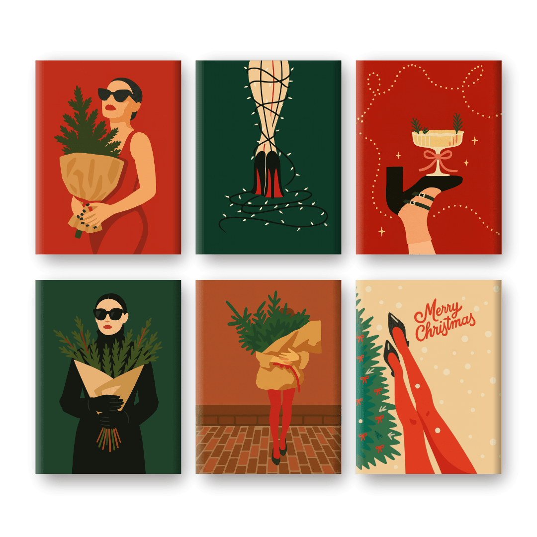 6 Mini Paintings | Classy Christmas Set
