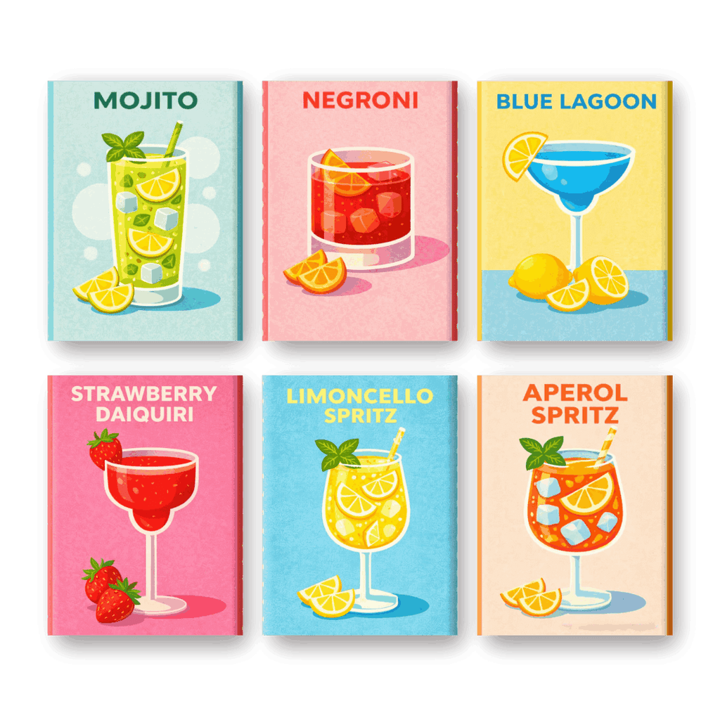 6 Mini Paintings - Cocktail Classics Set