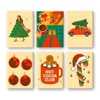 6 Mini Paintings | Cocoa & Christmas Set