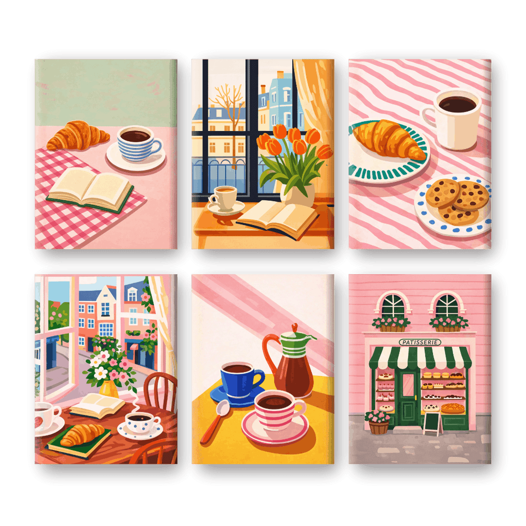 6 Mini Paintings - Coffee Moments Set