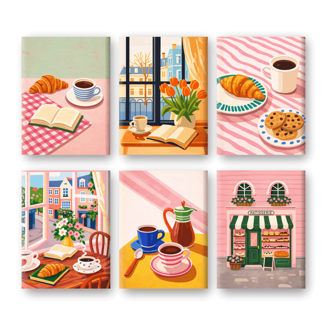 6 Mini Paintings - Coffee Moments Set