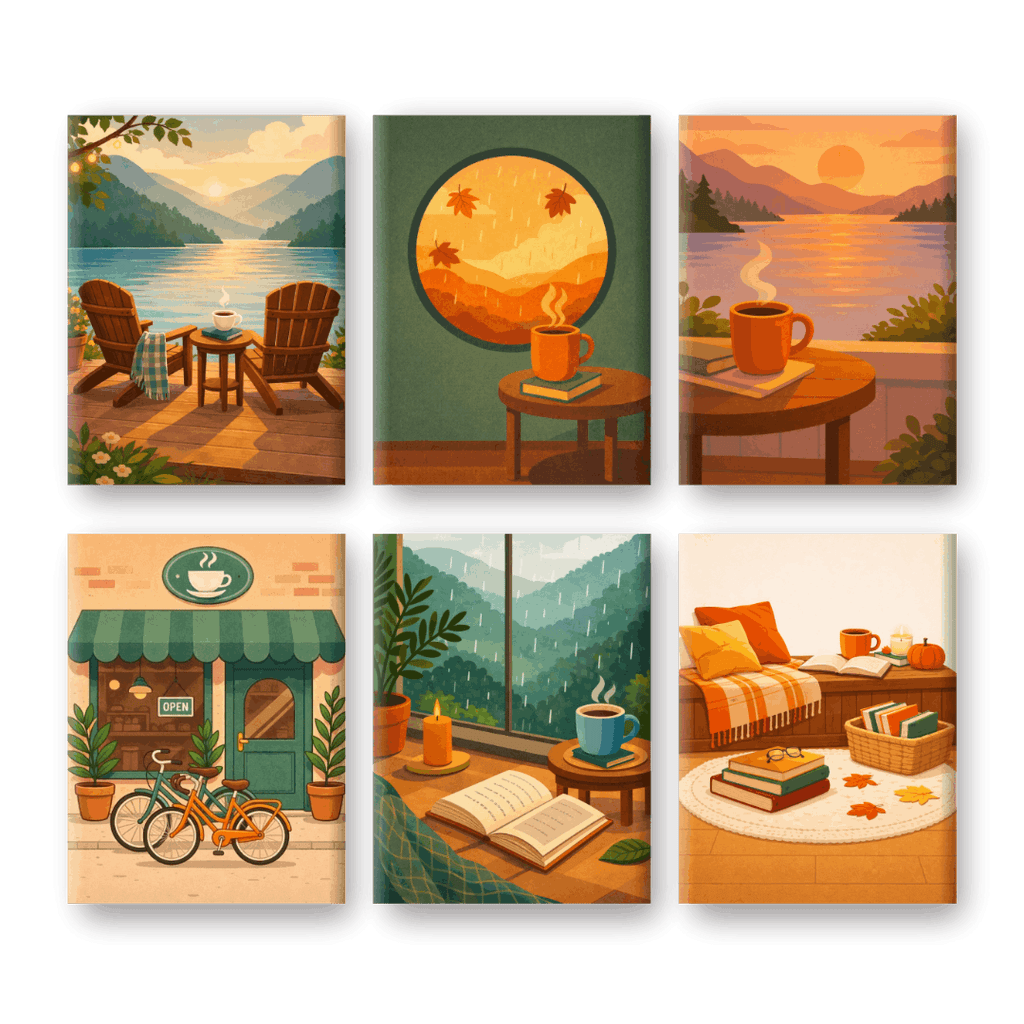 6 Mini Paintings - Coffee Moments Set