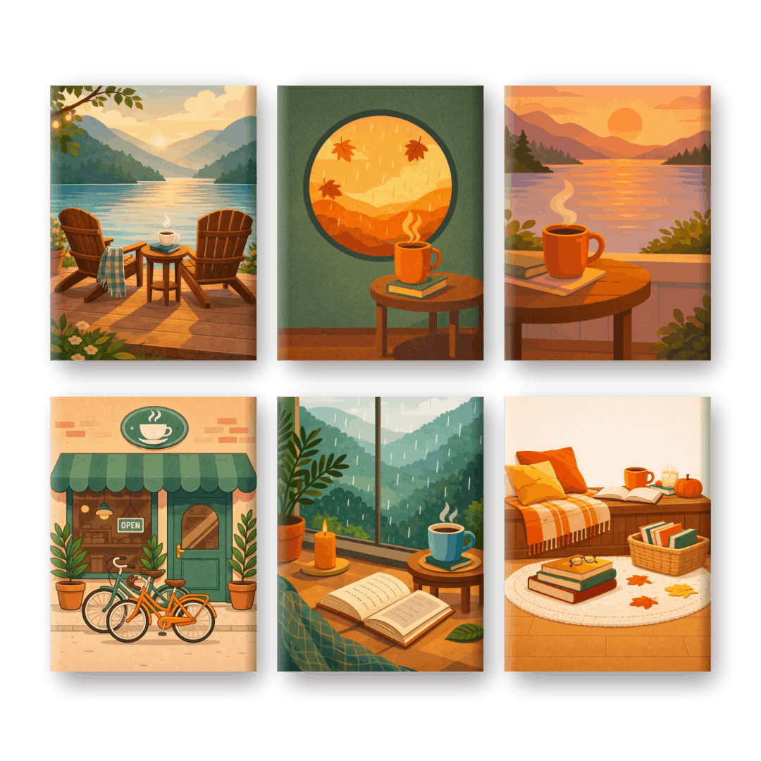 6 Mini Paintings - Coffee Moments Set