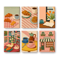 6 Mini Paintings - Coffee & breakfast Set