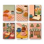 6 Mini Paintings - Coffee & breakfast Set