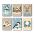 6 Mini Paintings - Cold Winter Set