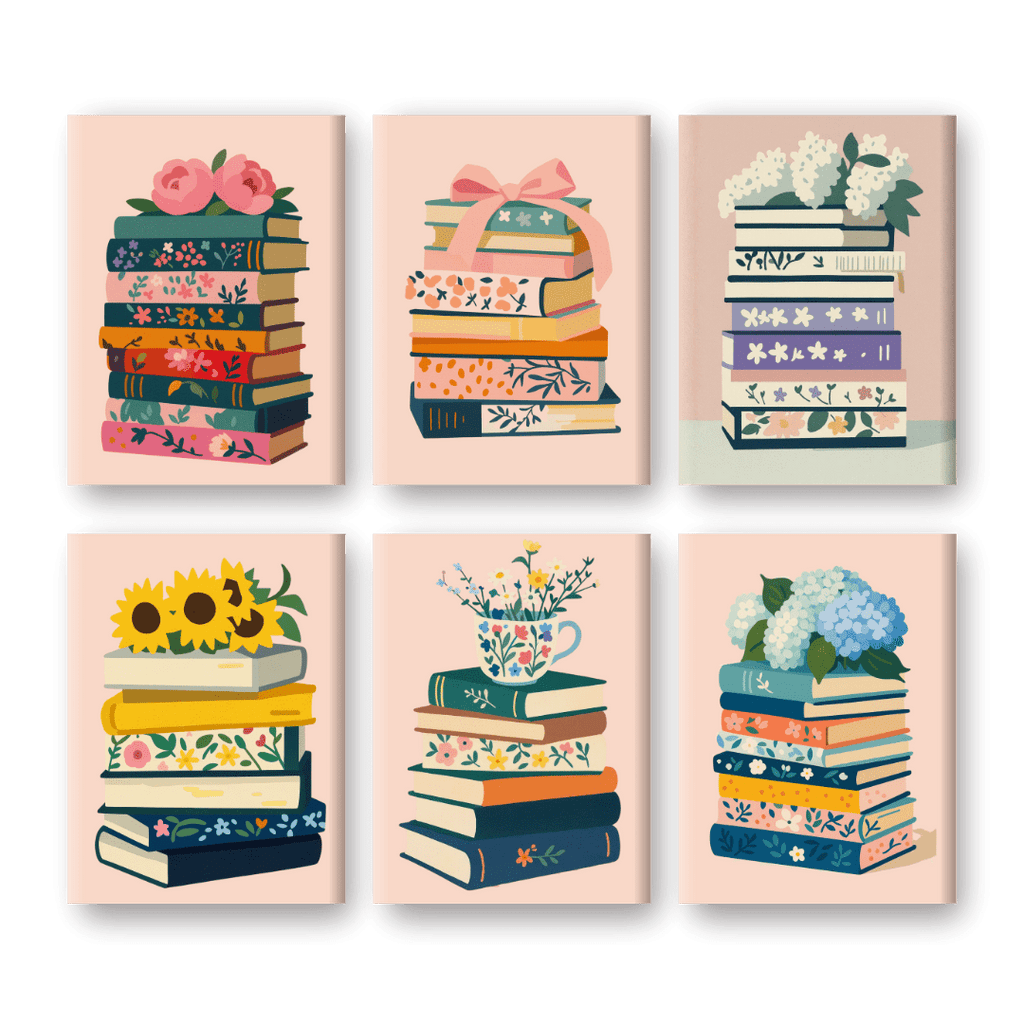 6 Mini Paintings - Colorful Books Set