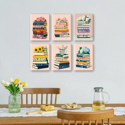6 Mini Paintings - Colorful Books Set