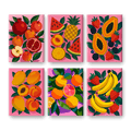 6 Mini Paintings - Colorful Fruit Set