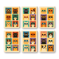6 Mini Paintings - Cool Colorful Cats Set