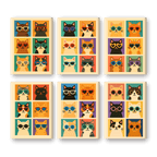 6 Mini Paintings - Cool Colorful Cats Set