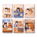 6 Mini Paintings - Cozy Cats Set