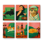 6 Mini Paintings - Cozy Vibes Set