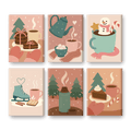 6 Mini Paintings - Cozy Winter Set