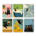 6 Mini Paintings - Crazy Cat Set