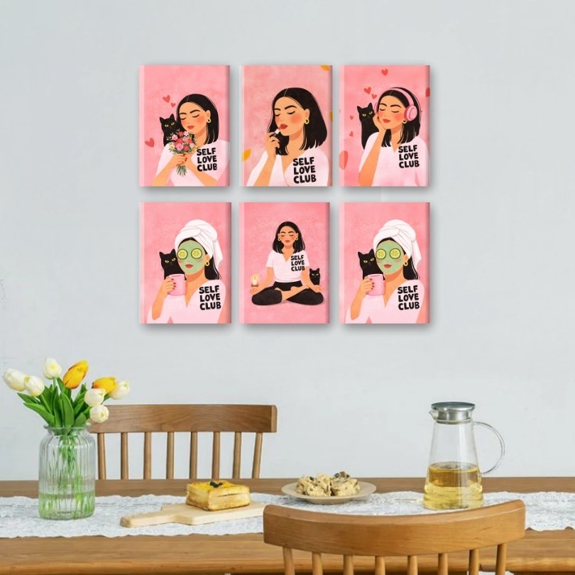 6 Mini Paintings - Self Love Club Set