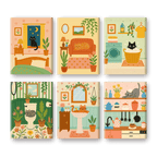 6 Mini Paintings - Cute Cat Set