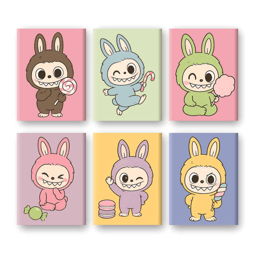 6 Mini Paintings - Cute Doll Set