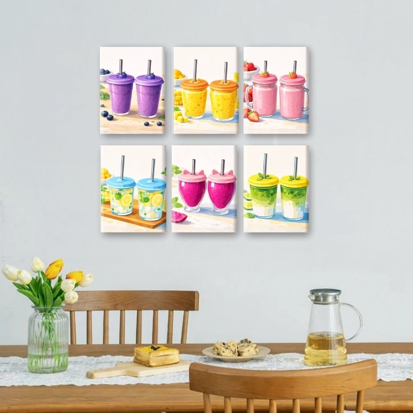 6 Mini Paintings - Fresh Smoothie Set