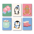 6 Mini Paintings - Cute Winter Set