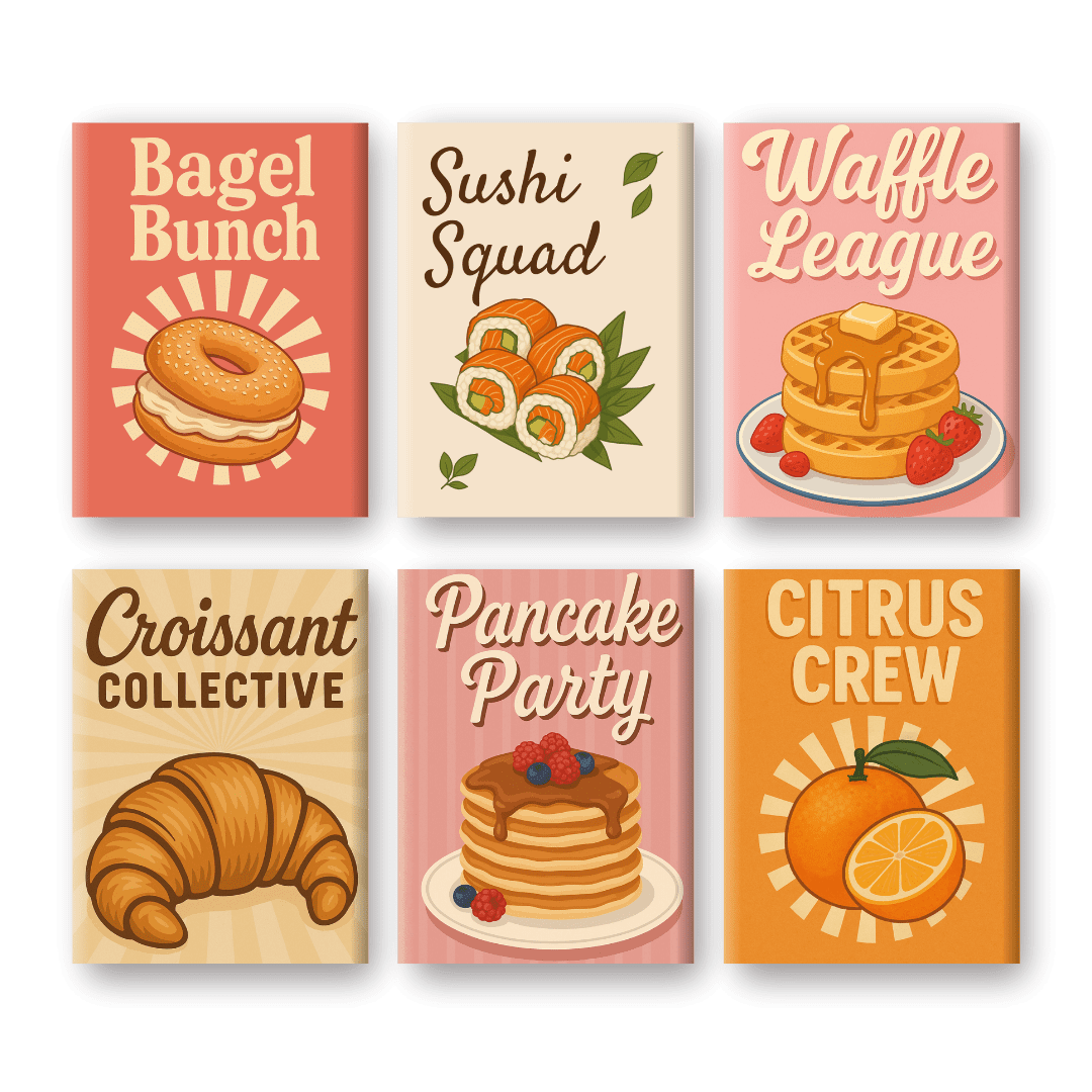 6 Mini Paintings - Delicious Food Set