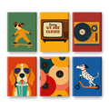 6 Mini Paintings | Dogs & Disco Set