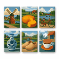 6 Mini Paintings - Dutch Landscapes Set