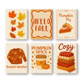 6 Mini Paintings - Fall Set