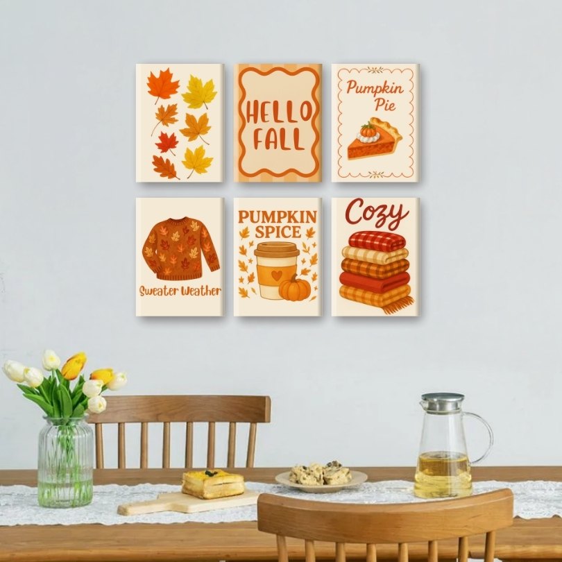 6 Mini Paintings - Fall Set