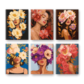 6 Mini Paintings - Flower Ladies Set