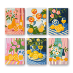6 Mini Paintings - Flowers & Drinks Set
