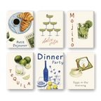 6 Mini Paintings - Food & Drinks Set