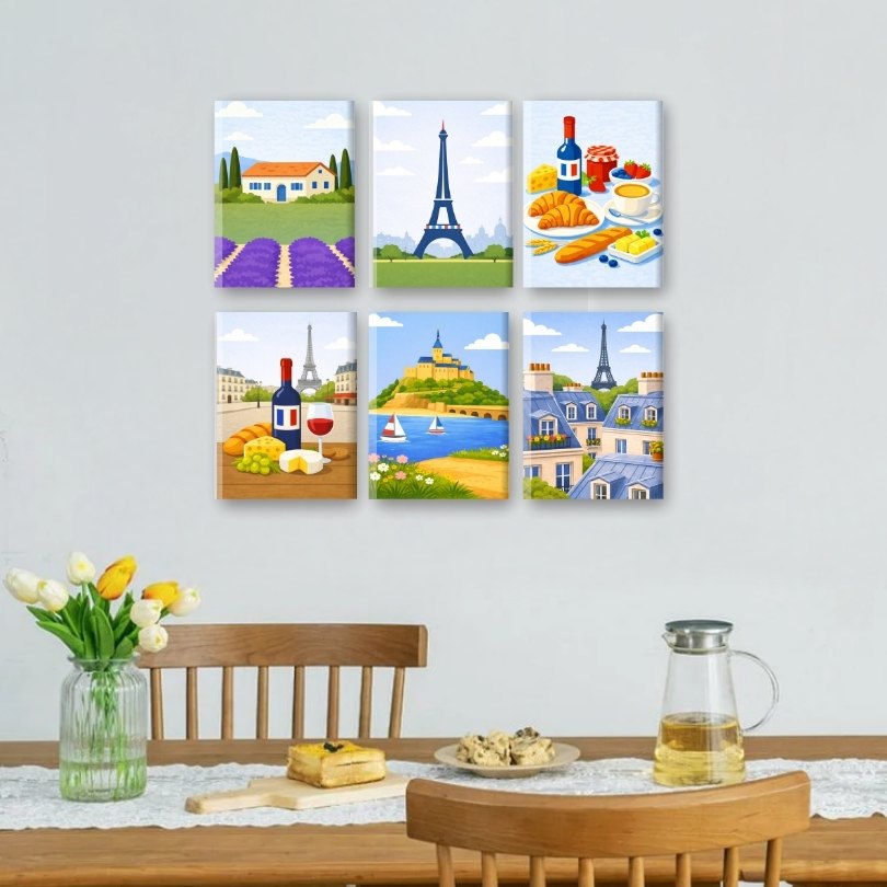6 Mini Paintings - France Set