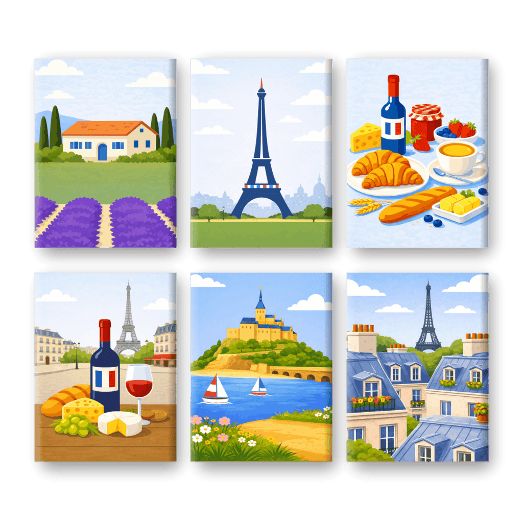 6 Mini Paintings - France Set