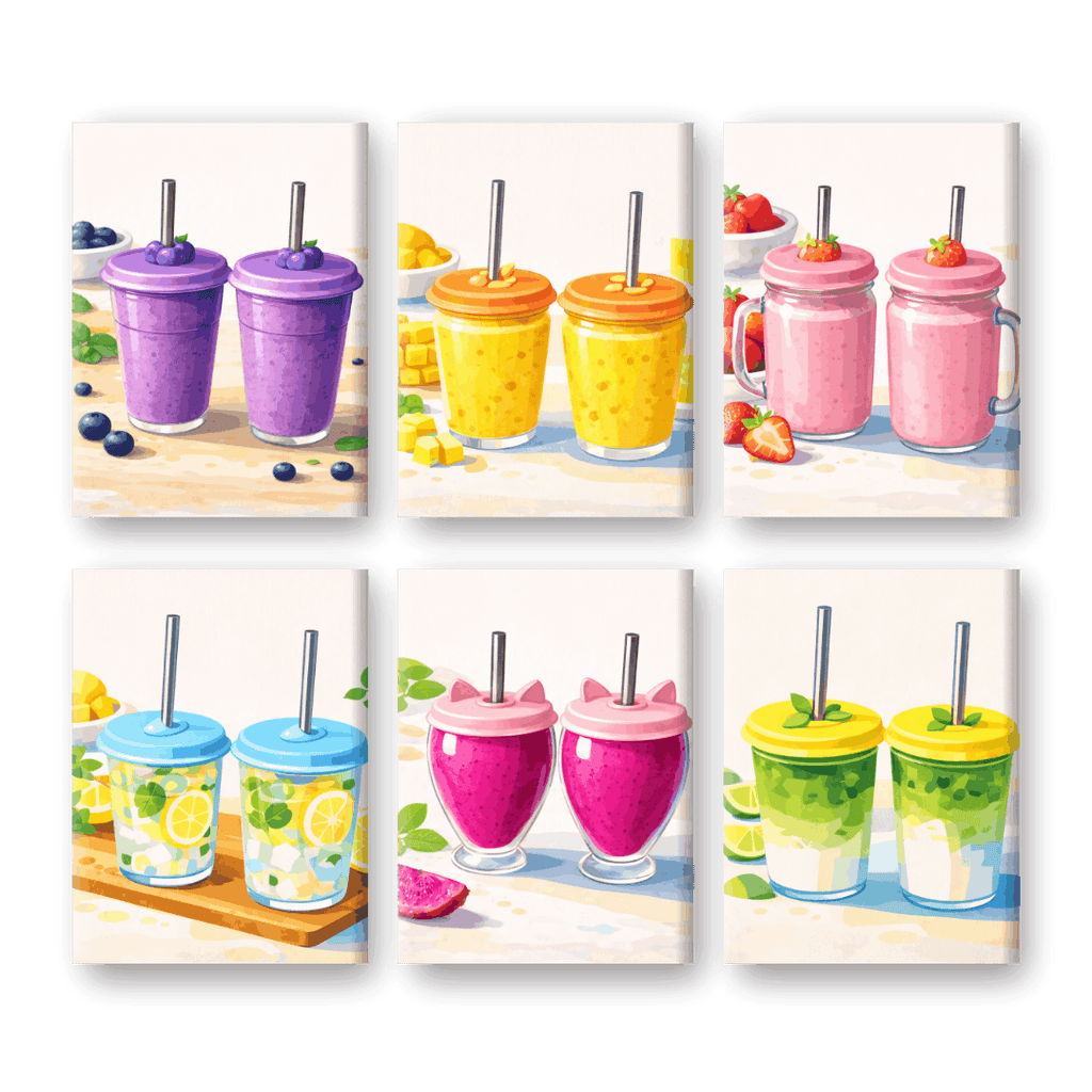 6 Mini Paintings - Fresh Smoothie Set