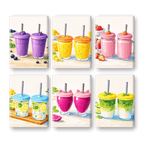 6 Mini Paintings - Fresh Smoothie Set