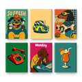 6 Mini Paintings | Funky Dogs Set