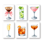 6 Mini Paintings - Beautiful Cocktail Set