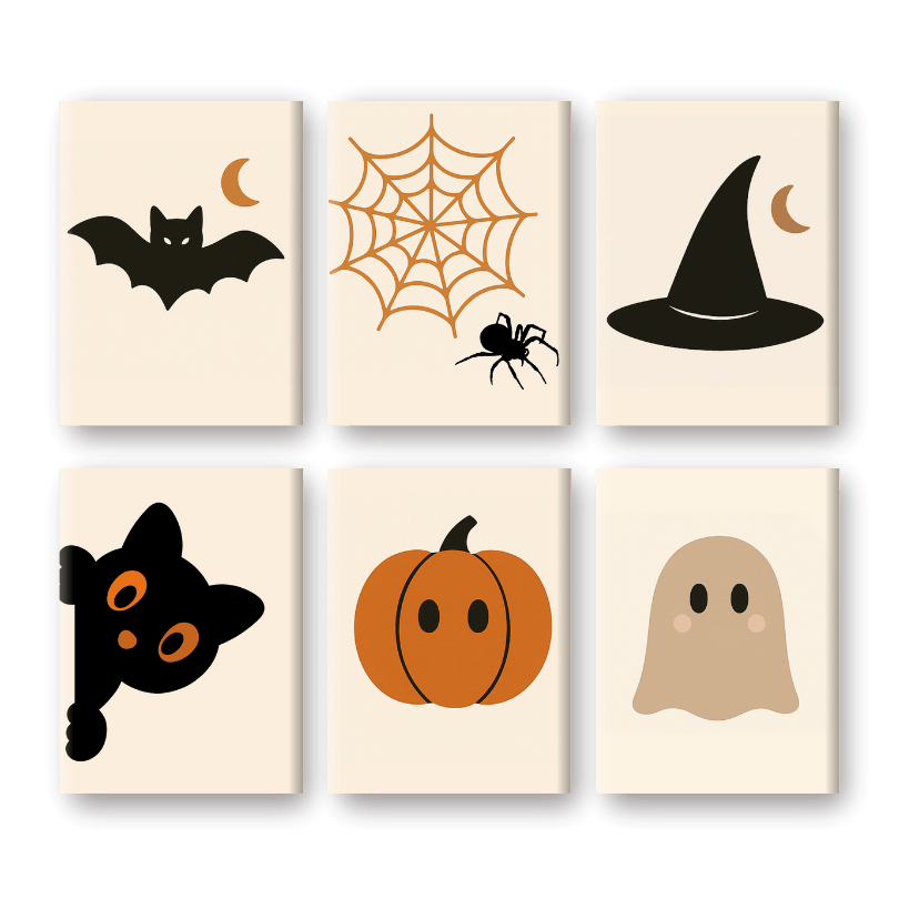 6 Mini Paintings - Halloween Set