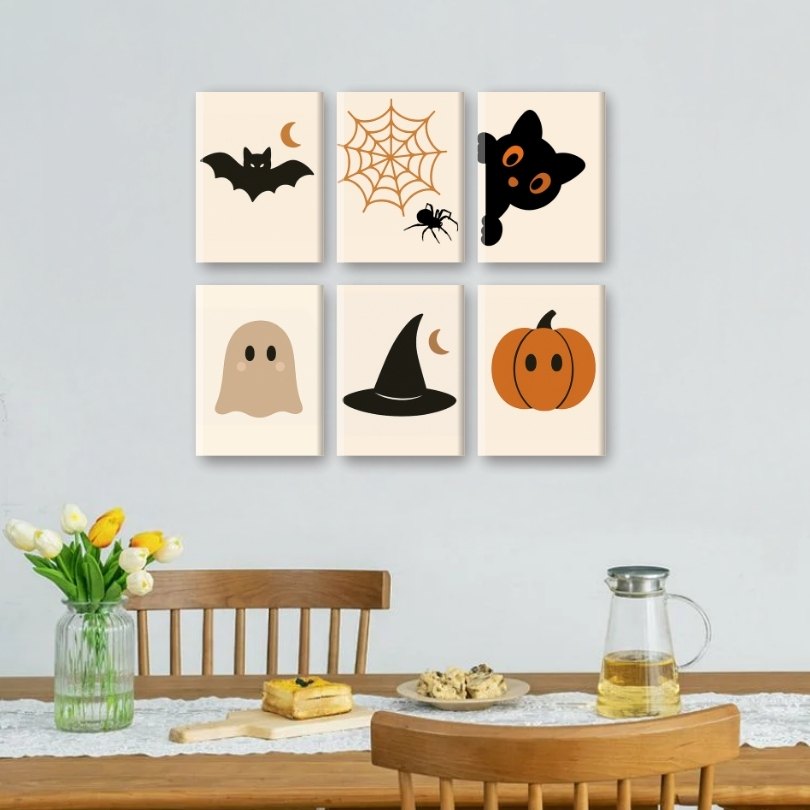 6 Mini Paintings - Halloween Set
