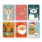 6 Mini Paintings | Happy Christmas Set