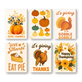 6 Mini Paintings - Happy Thanksgiving Set
