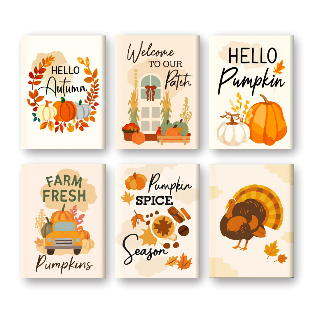 6 Mini Paintings - Hello Pumpkin Set