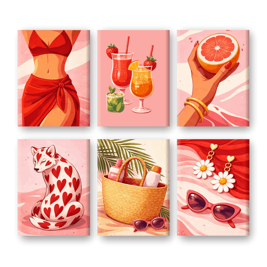 6 Mini Paintings - Hot Girl Summer Set