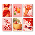 6 Mini Paintings - Hot Girl Summer Set