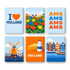 6 Mini Paintings - I Love Holland Set