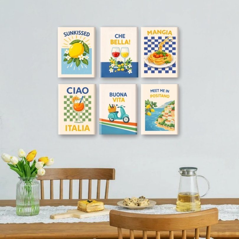 6 Mini Paintings - Italian Buona Vita Set