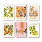 6 Mini Paintings - Italian Fruit & Drinks Set