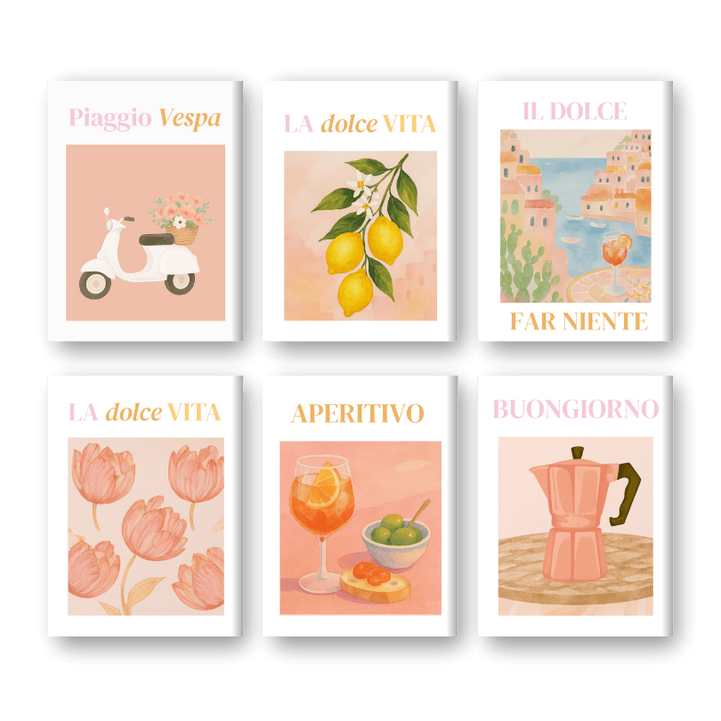 6 Mini Paintings - Italian Vibes Set